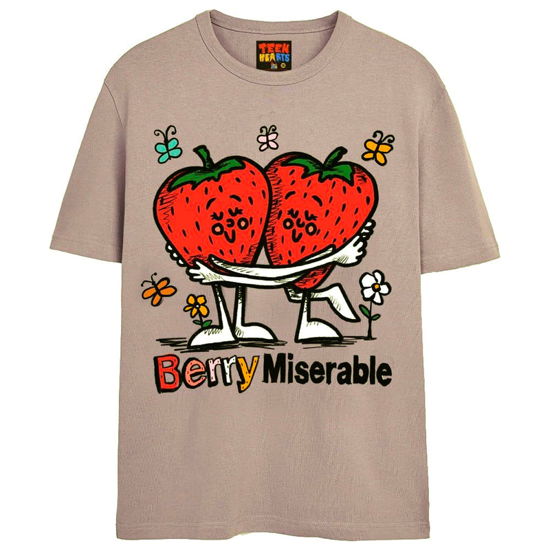 BERRY MISERABLE T-Shirts DTG Small TAN 