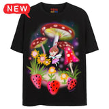 MUSHROOM FAIRY T-Shirts DTG Small BLACK 