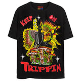 KEEP ON TRIPPIN T-Shirts DTG Small Black 