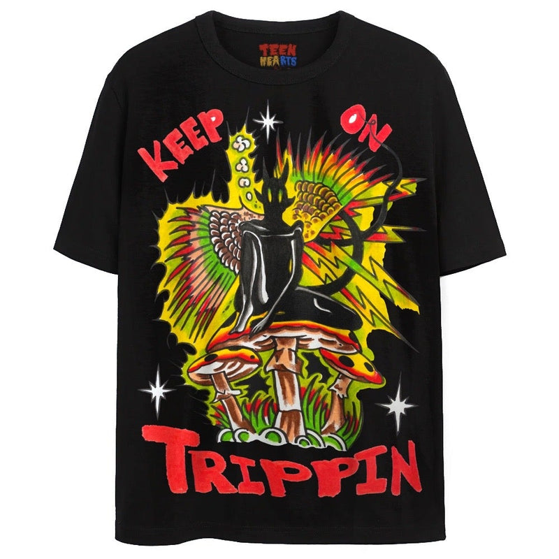 KEEP ON TRIPPIN T-Shirts DTG Small Black 