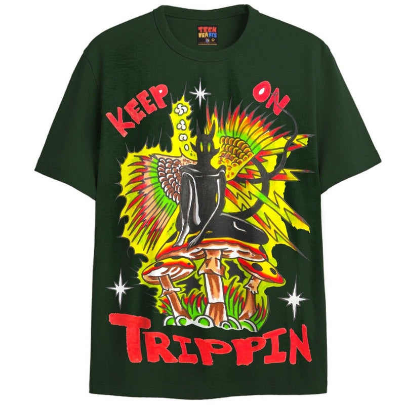 KEEP ON TRIPPIN T-Shirts DTG Small Green 