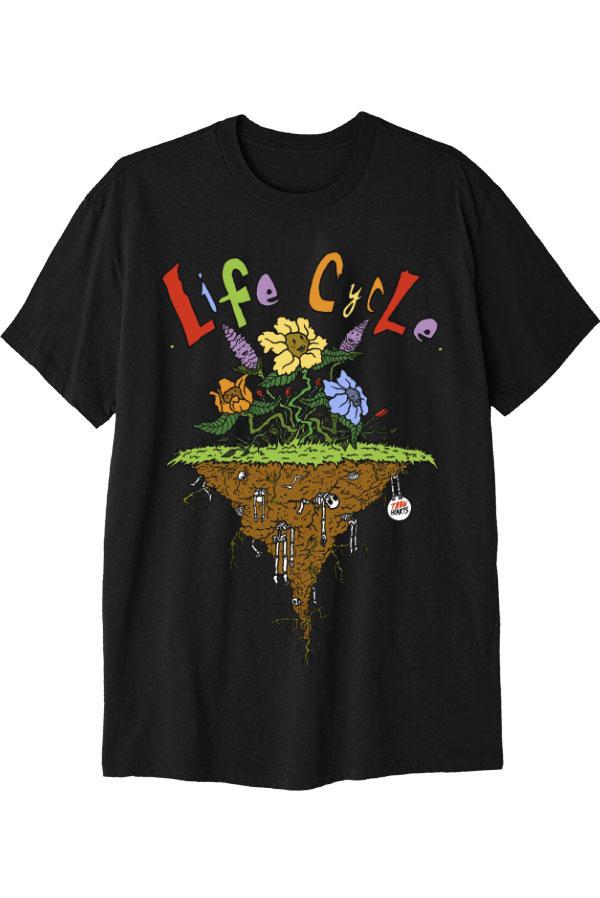 LIFE CYCLE T-Shirts DTG Small BLACK 