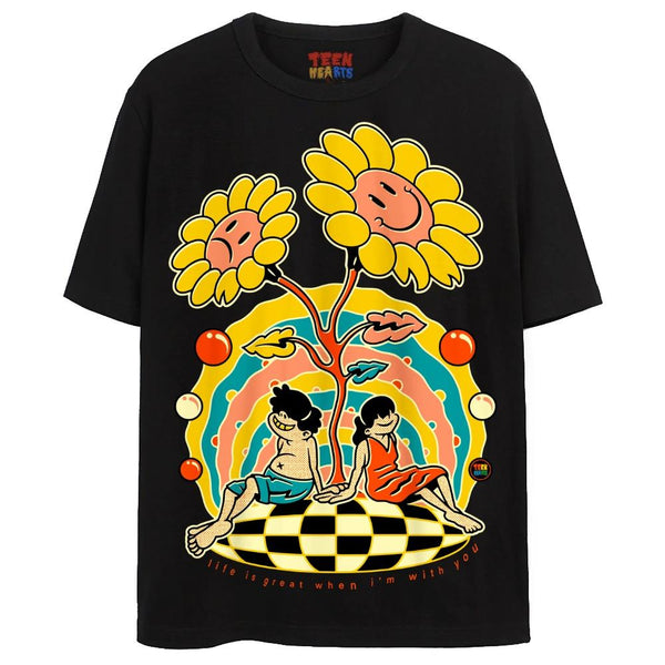 LIFE IS GREAT T-Shirts DTG Small Black 