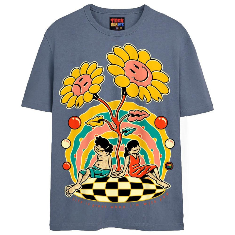 LIFE IS GREAT T-Shirts DTG Small Slate 
