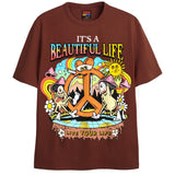 LIVE YOUR LIFE T-Shirts DTG Small Brown 