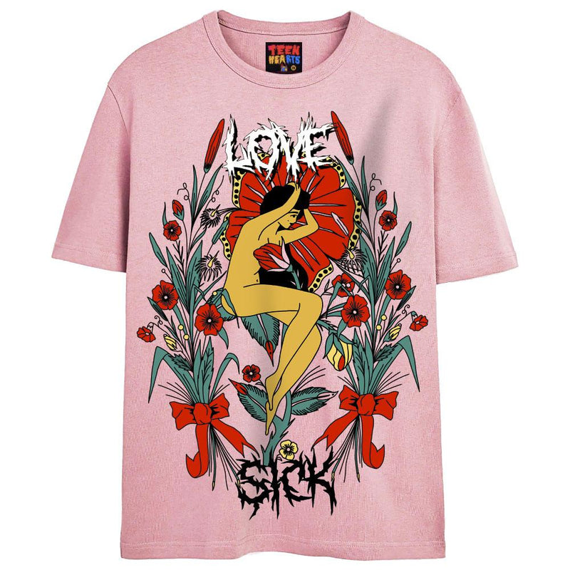 LOVE SICK T-Shirts DTG Small PINK 