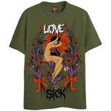 LOVE SICK T-Shirts DTG Small MOSS 