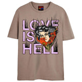 LOVE IS HELL T-Shirts DTG Small SAND 