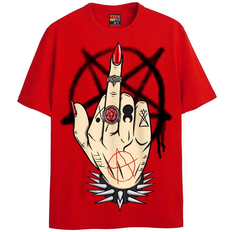 METAL FINGER T-Shirts DTG Small Red 