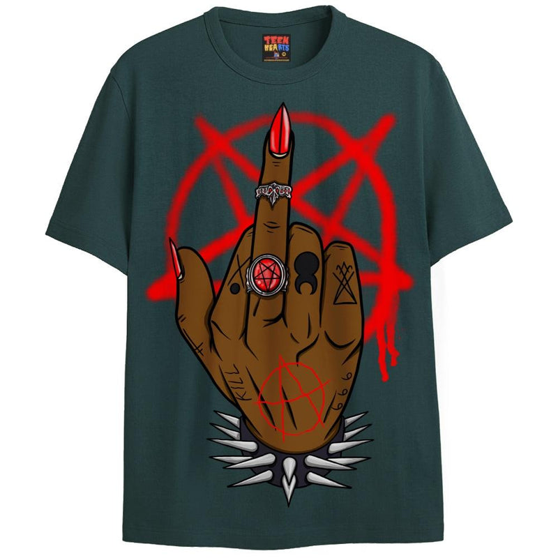 METAL FINGER T-Shirts DTG Small Green 