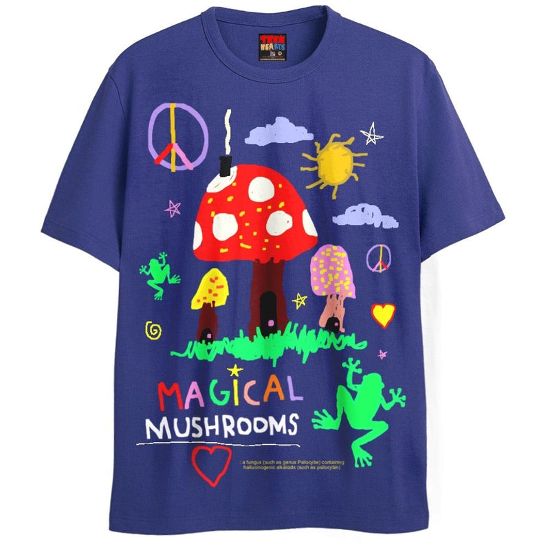 MUSHROOM LAND T-Shirts DTG Small Blue 2