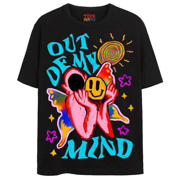 OUT OF MY MIND T-Shirts DTG Small Black 