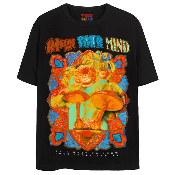 OPEN YOUR MIND T-Shirts DTG Small Black 2