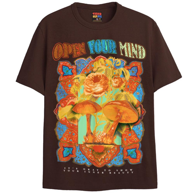 OPEN YOUR MIND T-Shirts DTG Small Brown 