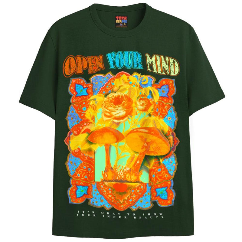 OPEN YOUR MIND T-Shirts DTG Small Green 