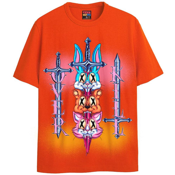OVER KILL T-Shirts DTG Small Orange 