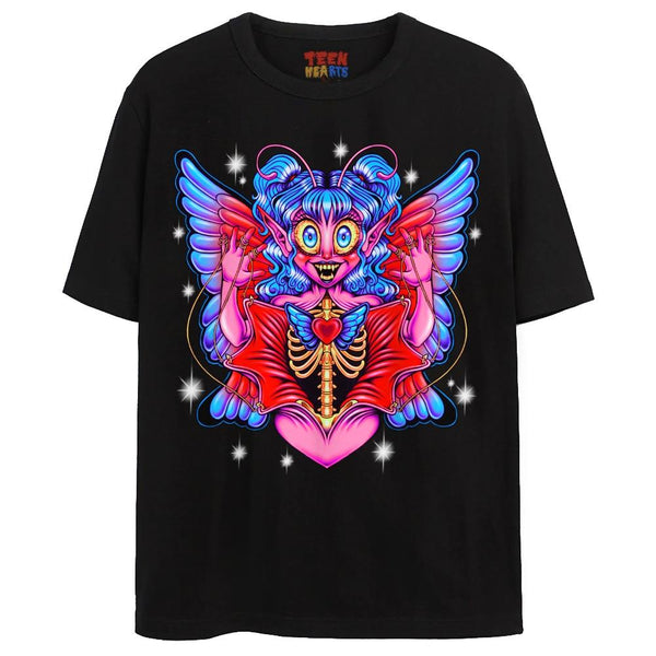 OPEN YOUR HEART T-Shirts DTG Small Black 