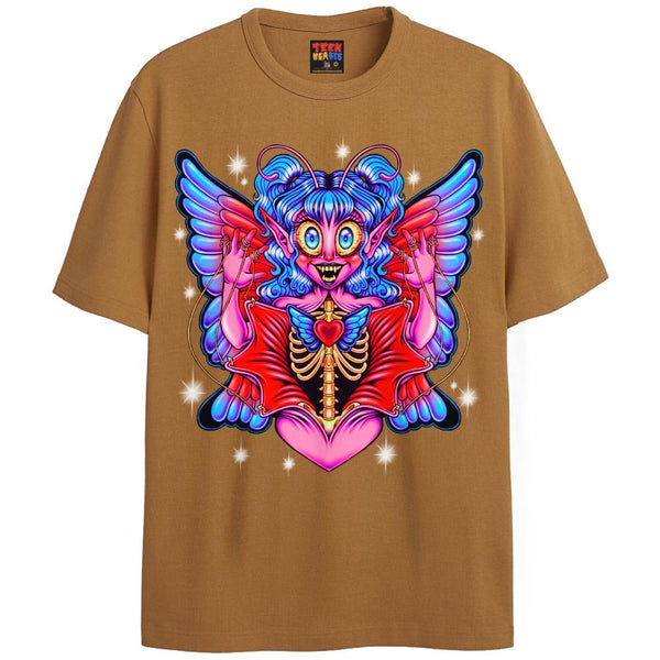 OPEN YOUR HEART T-Shirts DTG Small Ginger 