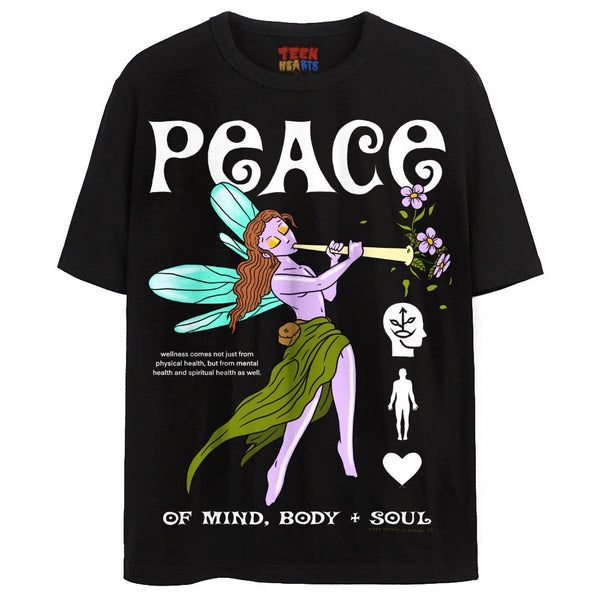 PEACE FAIRY T-Shirts DTG Small Black 