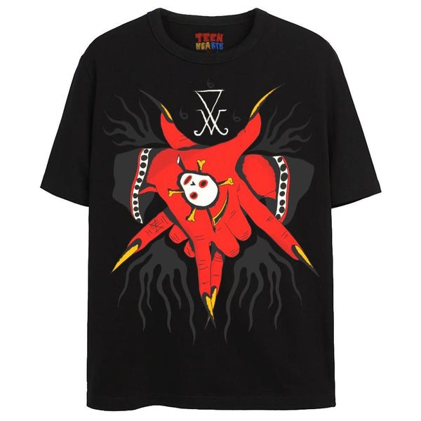 PENTAGRAM HANDS T-Shirts DTG Small Black 