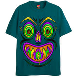 PENTAGRAM PUMPKIN T-Shirts DTG Small Blue 