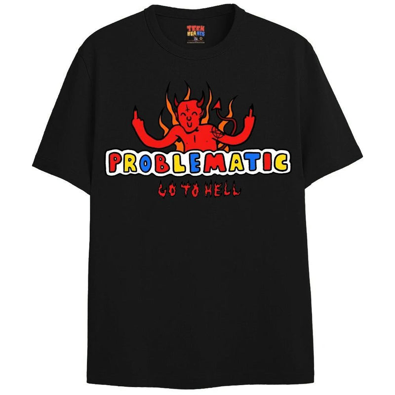 PROBLEMATIC T-Shirts DTG Small BLACK 