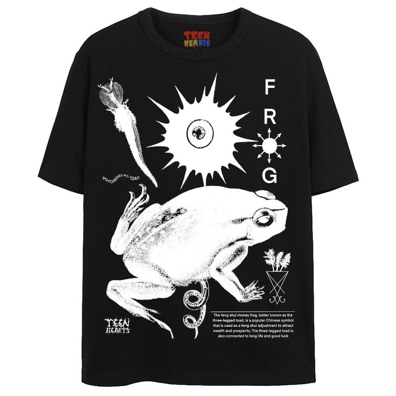 PSYCHEDELIC FROG T-Shirts DTG Small BLACK 