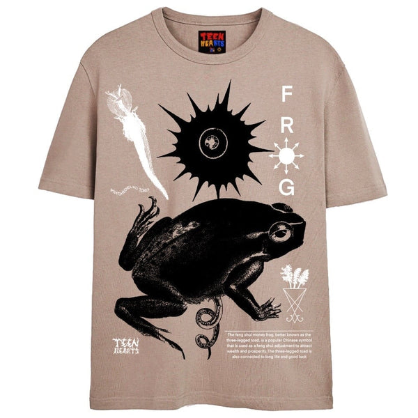 PSYCHEDELIC FROG T-Shirts DTG Small TAN 