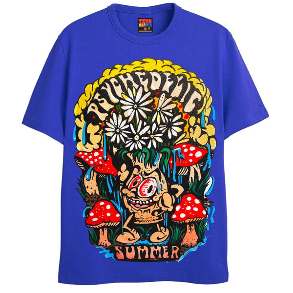 PSYCHEDELIC SUMMER T-Shirts DTG Small Blue 