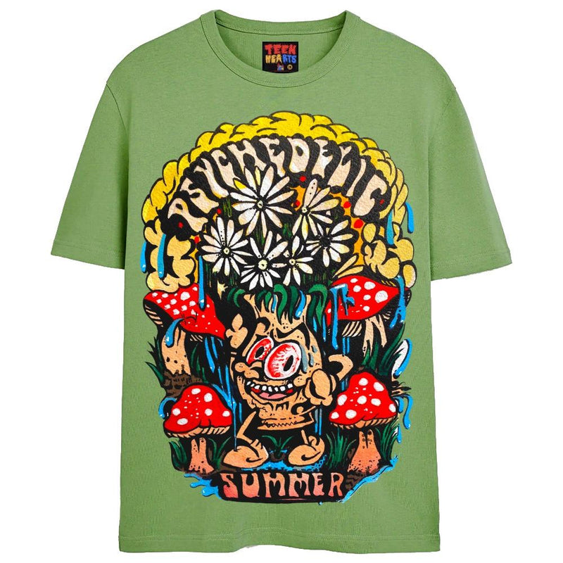 PSYCHEDELIC SUMMER T-Shirts DTG Small Green 