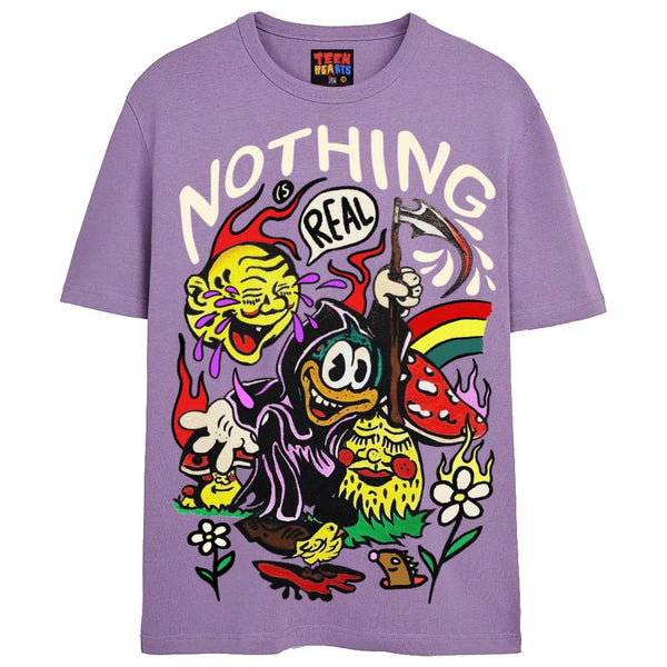 NOTHING'S REAL T-Shirts DTG Small LAVENDER 