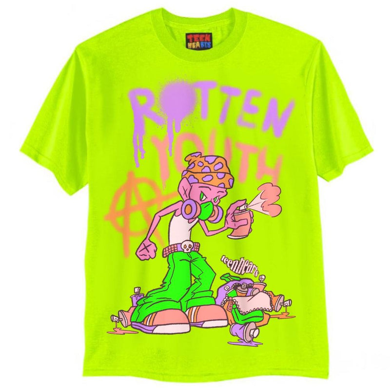 ROTTEN YOUTH T-Shirts DTG Small Green 