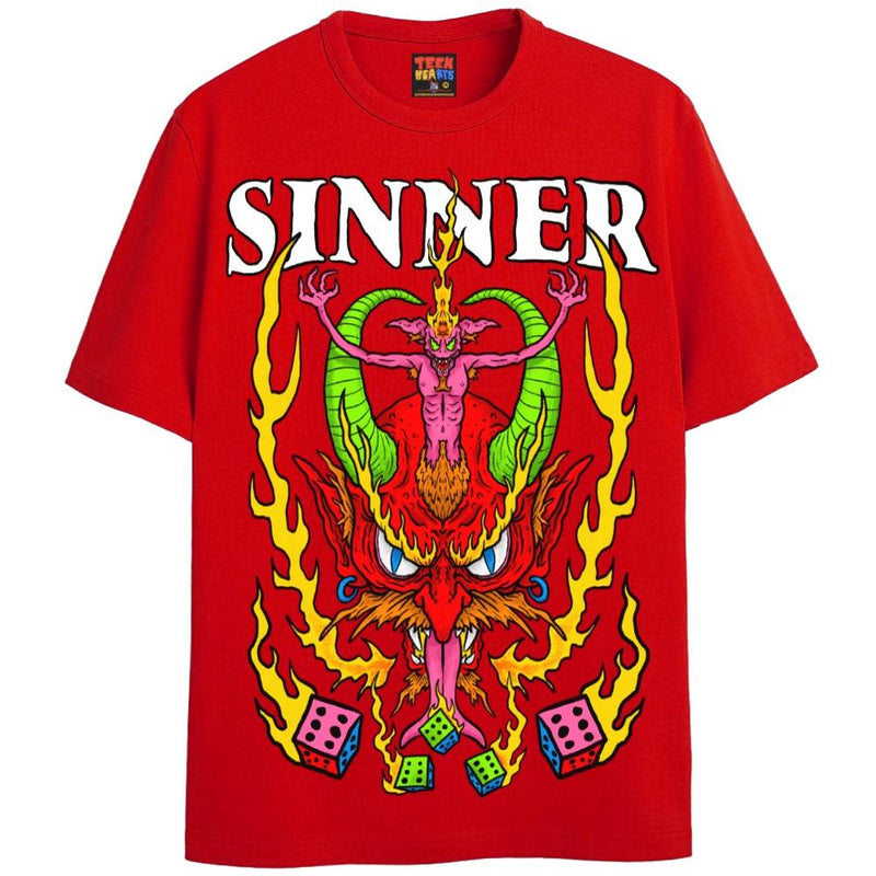 SINNER T-Shirts DTG Small Red 