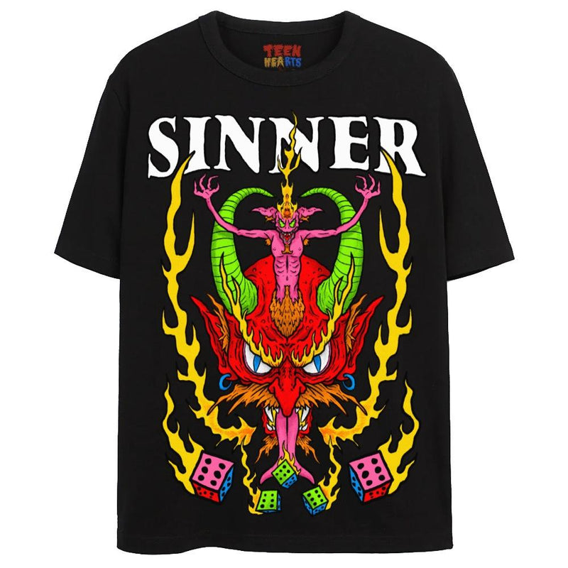 SINNER T-Shirts DTG Small Black 