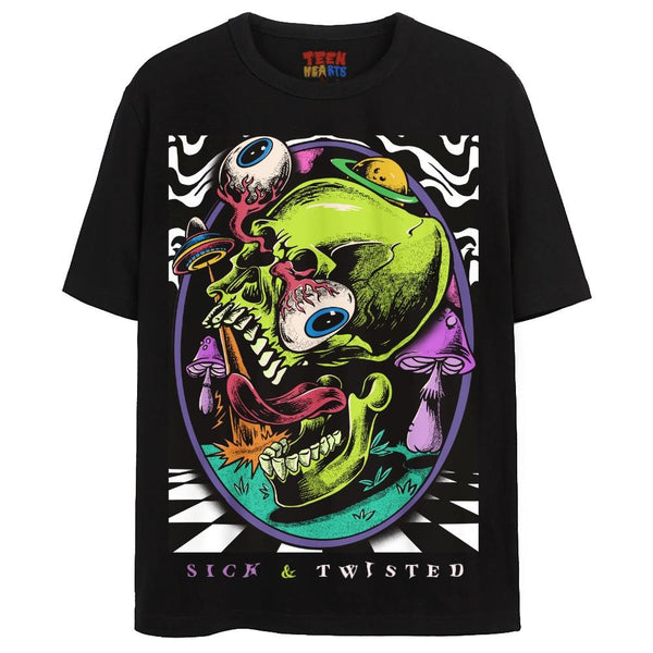 SICK & TWISTED T-Shirts DTG Small Black 