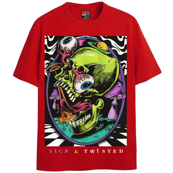 SICK & TWISTED T-Shirts DTG Small Red 