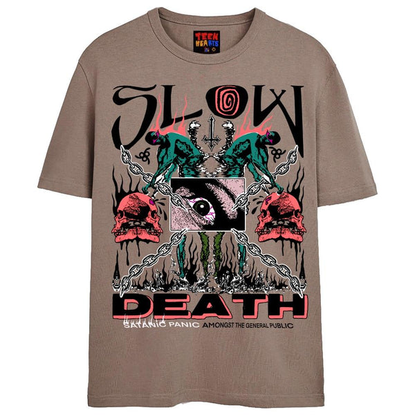 SLOW DEATH T-Shirts DTG Small Tan 