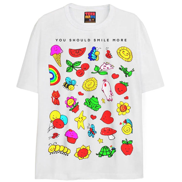 SMILE MORE T-Shirts DTG Small White 