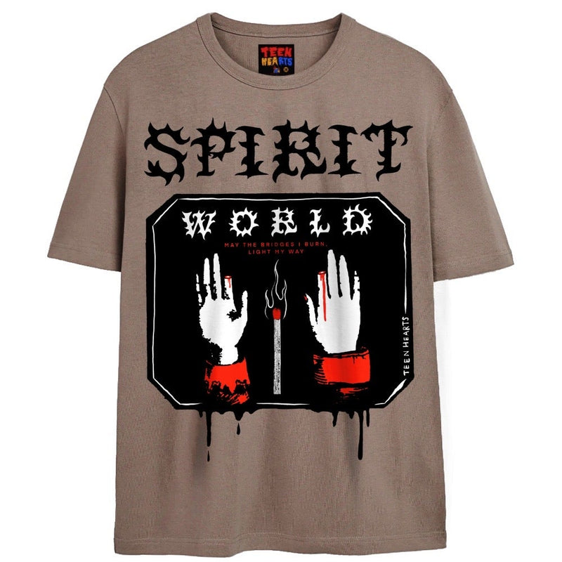 SPIRIT WORLD T-Shirts DTG Small Tan 