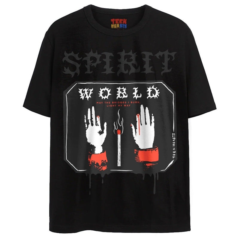 SPIRIT WORLD T-Shirts DTG Small Black 