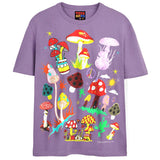 MUSHROOM MASHUP T-Shirts DTG Small Lavender 