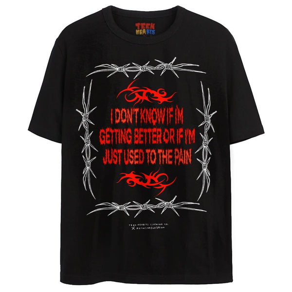 USED TO THE PAIN T-Shirts DTG Small Black 