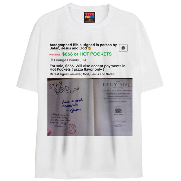 SIGNED BIBLE T-Shirts DTG Small WHITE 