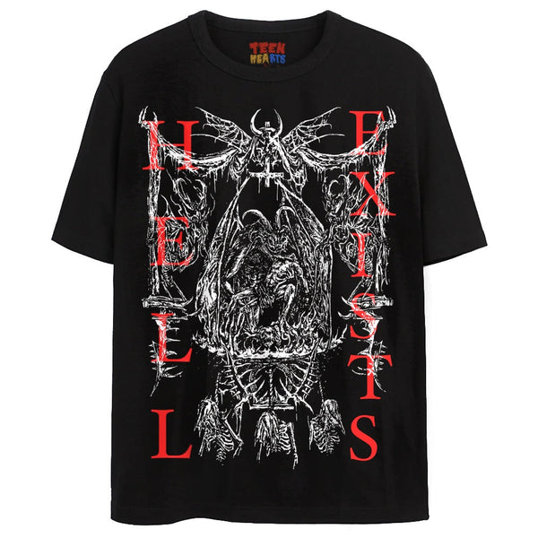 HELL EXISTS T-Shirts DTG Small Black 