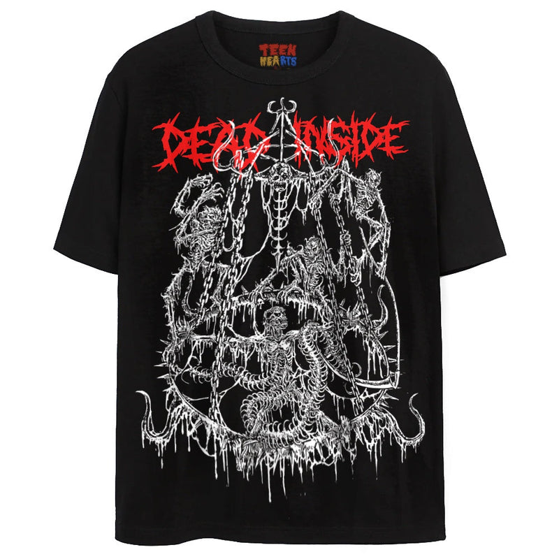 DEAD INSIDE T-Shirts DTG Small Black 