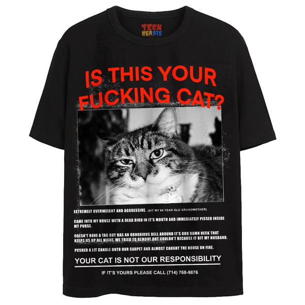A-HOLE CAT T-Shirts DTG Small Black 