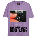 TURN UP THE MUSIC T-Shirts DTG Small Lavender 