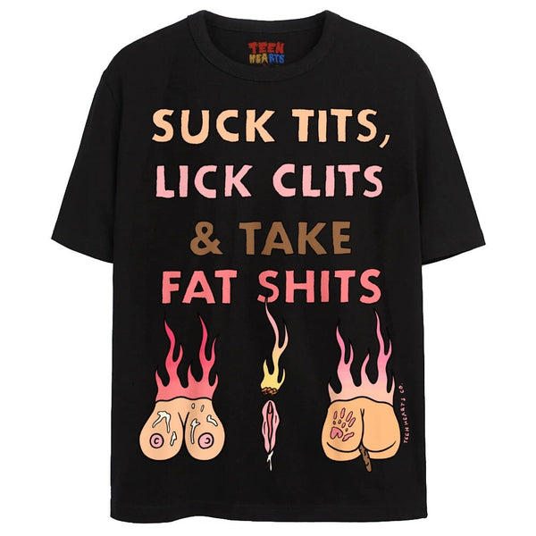 TITS/CLITS/SHITS T-Shirts DTG Small Black 