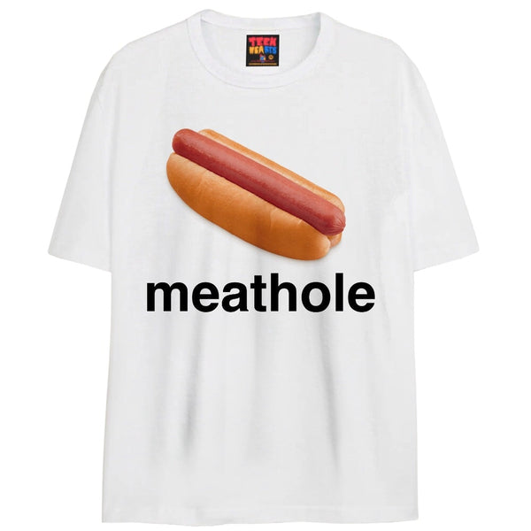 meathole T-Shirts DTG Small WHITE 