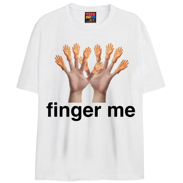 finger me T-Shirts DTG Small WHITE 